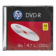 HP DVD-R, DME00085-3, 4.7GB, 16x, tanko kućište, pakiranje od 10 komada, bez mogućnosti printanja, 12 cm, 69314, za arhiviranje podataka