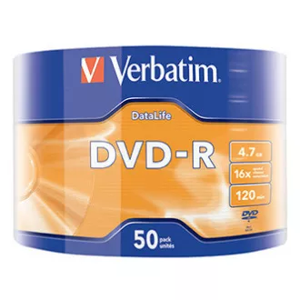 Verbatim DVD-R, Matt Silver, 43791, 4,7 GB, 16x, omot, 50 komada, bez mogućnosti ispisa, 12 cm, za arhiviranje podataka