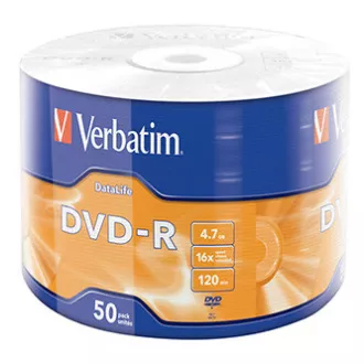Verbatim DVD-R, Matt Silver, 43791, 4,7 GB, 16x, omot, 50 komada, bez mogućnosti ispisa, 12 cm, za arhiviranje podataka