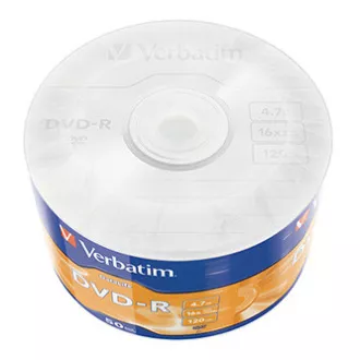 Verbatim DVD-R, Matt Silver, 43791, 4,7 GB, 16x, omot, 50 komada, bez mogućnosti ispisa, 12 cm, za arhiviranje podataka