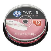 HP DVD+R DL, Double Layer, DRE00060-3, 69309, 8.5GB, 8x, kutija za kolače, 10 komada, bez mogućnosti printanja, 12 cm, za arhiviranje podataka