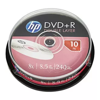 HP DVD+R DL, Double Layer, DRE00060-3, 69309, 8.5GB, 8x, kutija za kolače, 10 komada, bez mogućnosti printanja, 12 cm, za arhiviranje podataka