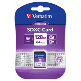Verbatim Secure Digital Card Premium U1 memorijska kartica, 128 GB, SDXC, 44025, UHS-I U1 (klasa 10)