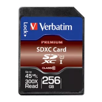 Verbatim Secure Digital Card Premium U1 memorijska kartica, 256 GB, SDXC, 44026, UHS-I U1 (klasa 10)