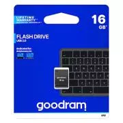 Goodram USB flash disk, USB 2.0, 16GB, UPI2, crni, UPI2-0160K0R11, USB A, s poklopcem