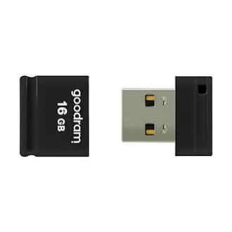 Goodram USB flash disk, USB 2.0, 16GB, UPI2, crni, UPI2-0160K0R11, USB A, s poklopcem