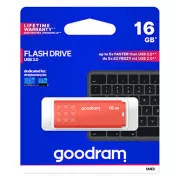 Goodram USB flash disk, USB 3.0, 16GB, UME3, narančasti, UME3-0160O0R11, USB A, s poklopcem