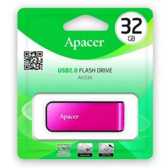 Apacer USB flash pogon, USB 2.0, 32 GB, AH334, ružičasti, AP32GAH334P-1, USB A, s uvlačivim konektorom, PRETPRODAJA