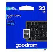 Goodram USB flash disk, USB 2.0, 32GB, UPI2, crni, UPI2-0320K0R11, USB A, s poklopcem