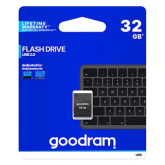 Goodram USB flash disk, USB 2.0, 32GB, UPI2, crni, UPI2-0320K0R11, USB A, s poklopcem
