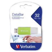 Verbatim USB flash disk, USB 2.0, 32GB, DataBar, zelena, 49454, za arhiviranje podataka