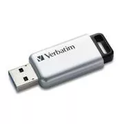 Verbatim USB flash pogon, USB 3.0, 64 GB, Secure Pro, srebrni, 98666, USB A, AES 256-bitna enkripcija, s uvlačivim konektorom