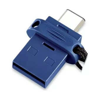 Verbatim USB flash pogon OTG, USB 3.0, 64GB, Dual, plavi, 49967, USB A / USB C, s remenom