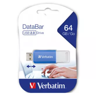 Verbatim USB flash pogon, USB 2.0, 64GB, DataBar, plavi, 49455, za arhiviranje podataka