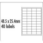 Naljepnice s logotipom 48,5 mm x 25,4 mm, A4, mat, plave, 40 naljepnica, pakiranje od 10 komada, za inkjet i laserske pisače