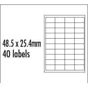 Logo naljepnice 48,5 mm x 25,4 mm, A4, mat, crvene, 40 naljepnica, pakirane po 10 komada, za inkjet i laserske pisače