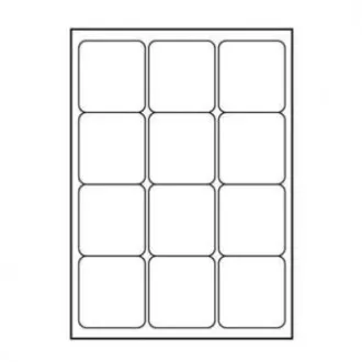 Logo naljepnice 66mm x 70mm, A4, mat, bijele, 12 naljepnica, 140g/m2, pakiranje od 10 kom, za inkjet i laserske pisače