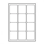 Logo naljepnice 66mm x 70mm, A4, mat, bijele, 12 naljepnica, 140g/m2, pakiranje od 25 kom, za inkjet i laserske pisače