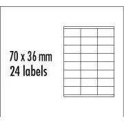 Logo naljepnice 70mm x 36mm, A4, mat, žute, 24 naljepnice, pakiranje od 10, za inkjet i laserske pisače