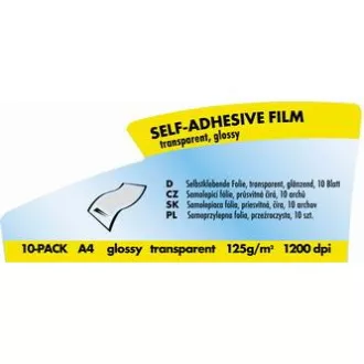 Logo samoljepljiva folija, prozirna, sjajna, prozirna, A4, 125 g/m2, 1200dpi, 10 listova, za laserske printere, L Logo samoljepljiva folija, prozirna, sjajna, prozirna, A4, 125 g/m2, 1200dpi, 10 listova, za laserske printere, L