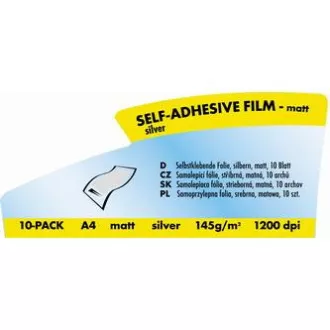 Logo samoljepljiva folija, mat, srebrna, A4, 145 g/m2, 1200dpi, 10 listova, za laserske printere, L