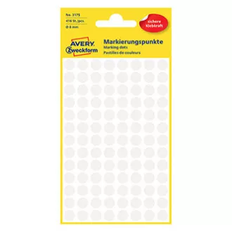 Avery Zweckform etikete 8 mm, bijele, 104 etikete, označavanje, pakiranje od 4, 3175, za opis u priručniku