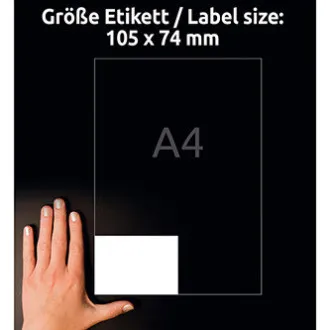Avery Zweckform etikete 105 mm x 74 mm, A4, bijele, 8 etiketa, pakirano u 100 komada, 3427, za laserske i inkjet pisače, kopirne uređaje Avery Zweckform etikete 105 mm x 74 mm, A4, bijele, 8 etiketa, pakirano u 100 komada, 3427, za laserske i inkjet pisače, kopirne uređaje
