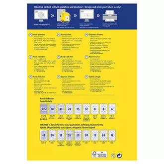 Avery Zweckform naljepnice 60 mm, A4, bijele, 12 naljepnica, pakiranje od 10, L3416-10, za laserske i inkjet pisače, fotokopirne uređaje