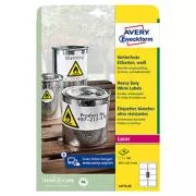 Avery Zweckform naljepnice 99,1 mm x 67,7 mm, A4, mat, bijele, 8 naljepnica, vrlo izdržljive, pakiranje od 20, L4715-20, za laserske pisače