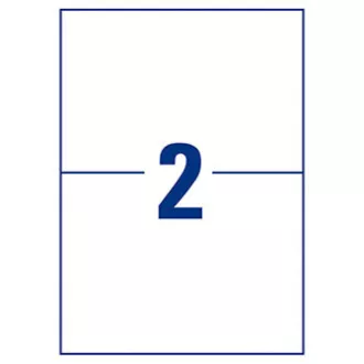 Avery Zweckform naljepnice 210 mm x 148 mm, A4, mat, bijele, 2 naljepnice, vrlo izdržljive, pakiranje od 20 kom, L4717-20, za laserske pisače
