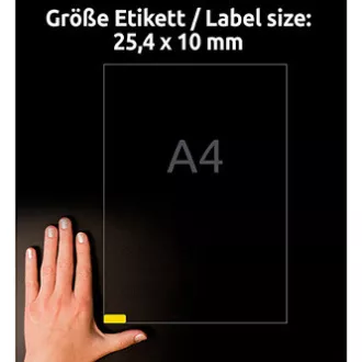 Avery Zweckform naljepnice 25,4 mm x 10 mm, A4, žute, 189 naljepnica, mini, uklonjive, pakirane po 20 komada, L6037-20, za laser i inkjet