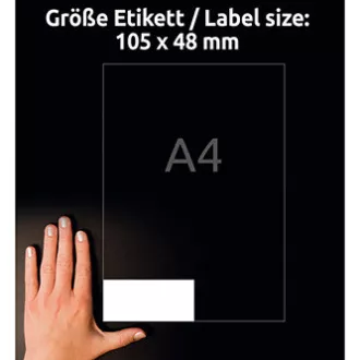 Avery Zweckform naljepnice 105 mm x 48 mm, A4, bijele, 12 naljepnica, visoka ljepljivost, paket od 20, L7875-20, za laser i inkjet