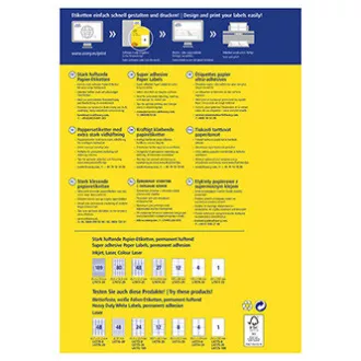 Avery Zweckform naljepnice 105 mm x 148 mm, A4, bijele, 4 naljepnice, visoka ljepljivost, paket od 20, L7876-20, za laser i inkjet