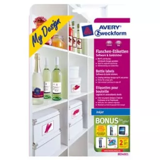 Avery Zweckform samoljepljive etikete, za boce, A4, 90x120 mm, 5 listova, za inkjet printere, O