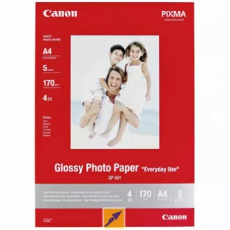 Canon Glossy Photo Paper, GP-501, foto papir, sjajni, GP-501 tip 0775B076, bijeli, 21x29.7cm, A4, 200 g/m2, 5 kom, inkjet