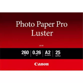 Canon LU-101 foto papir Pro Luster, LU-101, foto papir, sjajni, 6211B026, bijeli, A2, 16,54x23,39", 260 g/m2, 25 kom, inkjet