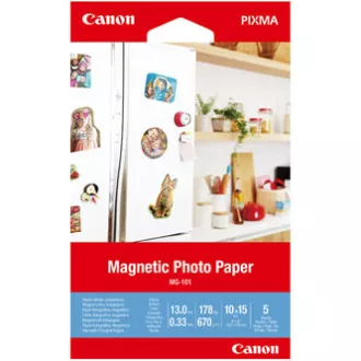 Canon magnetski foto papir, MG-101, foto papir, sjajni, 3634C002, bijeli, Canon PIXMA, 10x15cm, 4x6", 670 g/m2, 5 kom, neodređeno Canon magnetski foto papir, MG-101, foto papir, sjajni, 3634C002, bijeli, Canon PIXMA, 10x15cm, 4x6", 670 g/m2, 5 kom, neodređeno