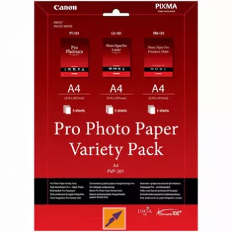Canon Photo Paper Pro Variety Pack PVP-201, PVP-201, foto papir, 5x mat PM-101, 5x sjajni PT-101, 5x LU-101 tip sjajni, 6211B02