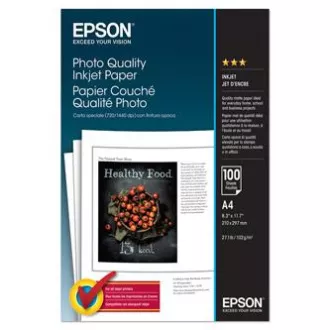 Epson foto kvalitetni papir za inkjet ispis, C13S041061, foto papir, mat, bijeli, A4, 102 g/m2, 720 dpi, 100 kom, inkjet