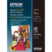 Epson Value Glossy Photo Paper, C13S400037, foto papir, sjajni, bijeli, 10x15cm, 183 g/m2, 20 kom, inkjet
