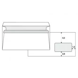 Samoljepljiva kuverta, 110 x 220 mm, bijela, poštanska, s DL prozorom, 1000 kom. Samoljepljiva kuverta, 110 x 220 mm, bijela, poštanska, s DL prozorom, 1000 kom.