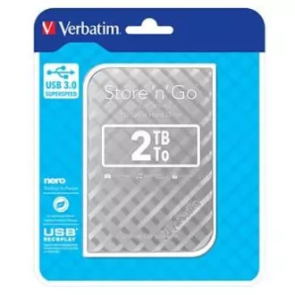 Verbatim vanjski tvrdi disk, Store N Go, 2,5", USB 3.0 (3.2 Gen 1), 2 TB, 53198, srebrni
