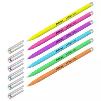 Berlingo, gel roler, u boji, set od 6 komada, 0,8 mm, Briljantni neon Berlingo, gel roler, u boji, set od 6 komada, 0,8 mm, Briljantni neon