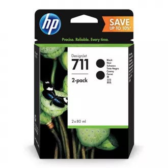 HP 711 (P2V31A) - tinta, black (crna) 2kom