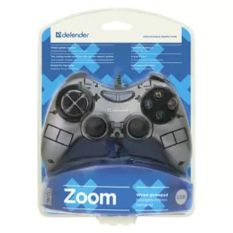 Gamepad Defender Zoom, 10 tl., USB, sivi, vibrirajući, Windows XP/VISTA/7/8/10