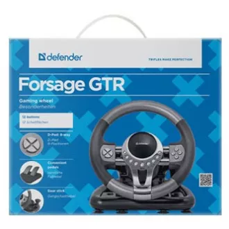 Volan Defender FORSAGE GTR, 12, USB, crno-sivi, sa pedalama, Windows 98/2000 / ME / XP / VISTA / 7