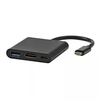 USB/Video pretvarač + HUB, DP Alt Mode, USB C muški - HDMI ženski + USB C ženski (PD) + USB A ženski, crni, potpuno nova kutija 4K2K@30H