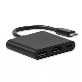 USB/Video pretvarač + HUB, DP Alt Mode, USB C muški - HDMI ženski + USB C ženski (PD) + USB A ženski, crni, potpuno nova kutija 4K2K@30H