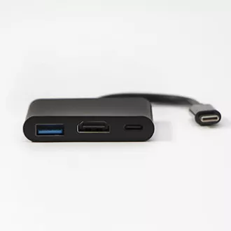 USB/Video pretvarač + HUB, DP Alt Mode, USB C muški - HDMI ženski + USB C ženski (PD) + USB A ženski, crni, potpuno nova kutija 4K2K@30H