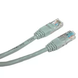 Mrežni LAN kabel UTP patchcord, Cat.5e, RJ45 muški - RJ45 muški, 2 m, neoklopljen, sivi, Logo blister